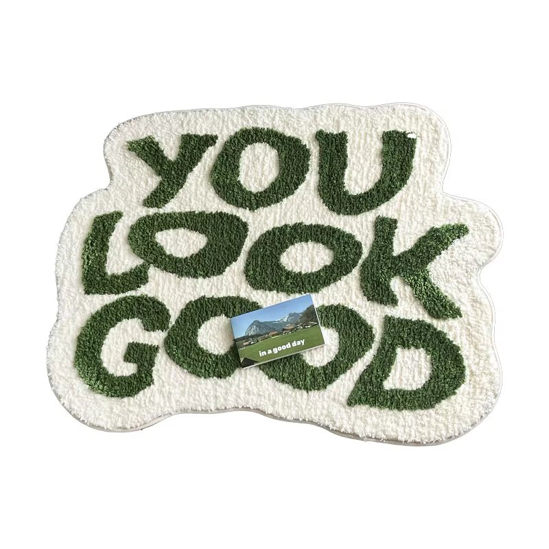 You Look Good-Polymères de sol tuftés coordonnants pour la maison, conception nordique, absorbant l'