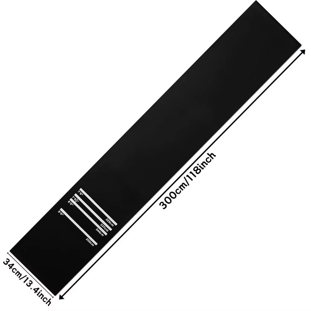 Tapis de fléchettes antidérapant et amortissant les chocs 300x34cm avec 4 marqueurs de distance de t