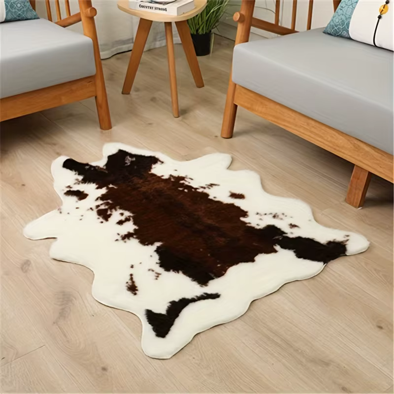 VIKAMA – tapis en peluche lavable imprimé zèbre, pour salons et chambres à coucher, antidérapant, im