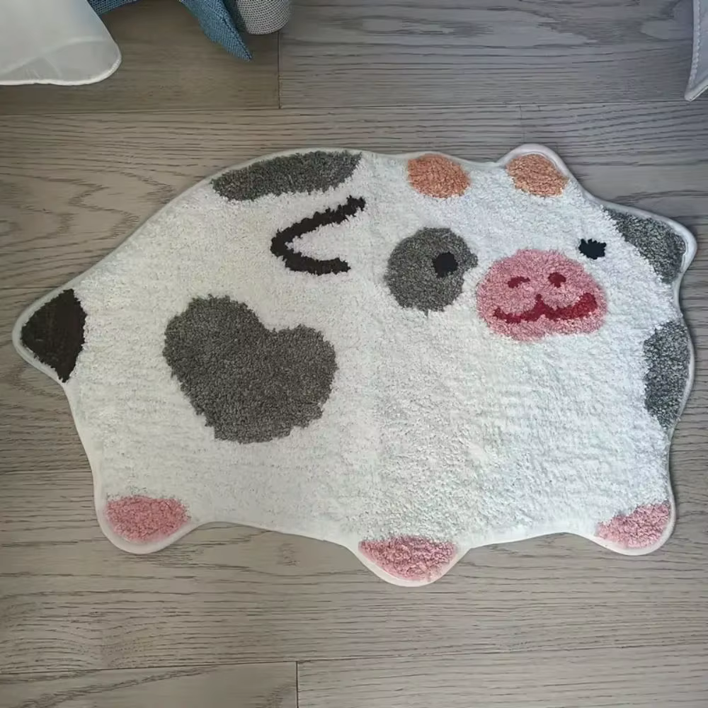 VIKAMA – tapis à motif Alien de vache mignon, tapis d'angle chaud et antidérapant pour chambre à cou
