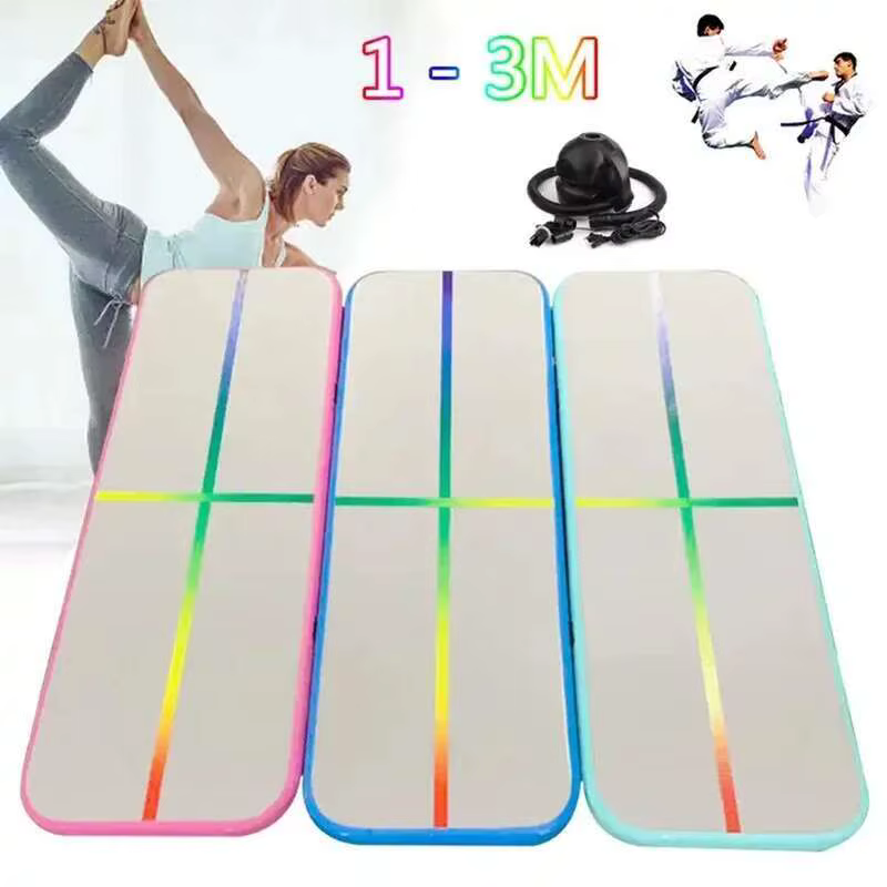 Tapis de gymnastique Durable 1X0.6X0.1M, pistes d'air, avec ligne colorée, sol de Yoga d'intérieur p
