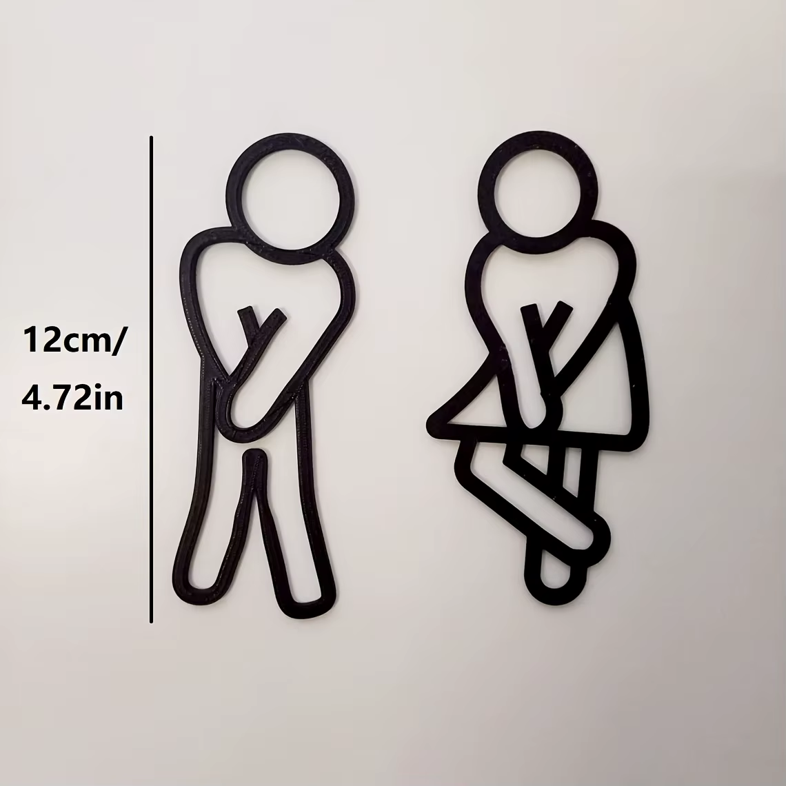 Panneaux de salle de bain amusants pour hommes et femmes, décoration créative 2D pour porte de toile