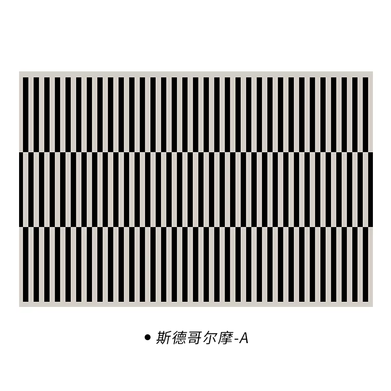 Tapis de luxe léger pour chambre à coucher, Plaid noir et blanc, décoration de salon, moelleux et do
