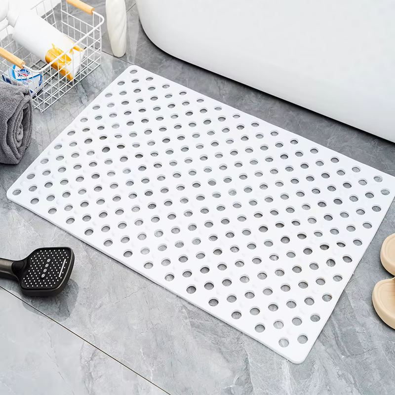 Tapis de bain antidérapant avec trous de vidange, en caoutchouc, lavable en Machine, résistant aux a