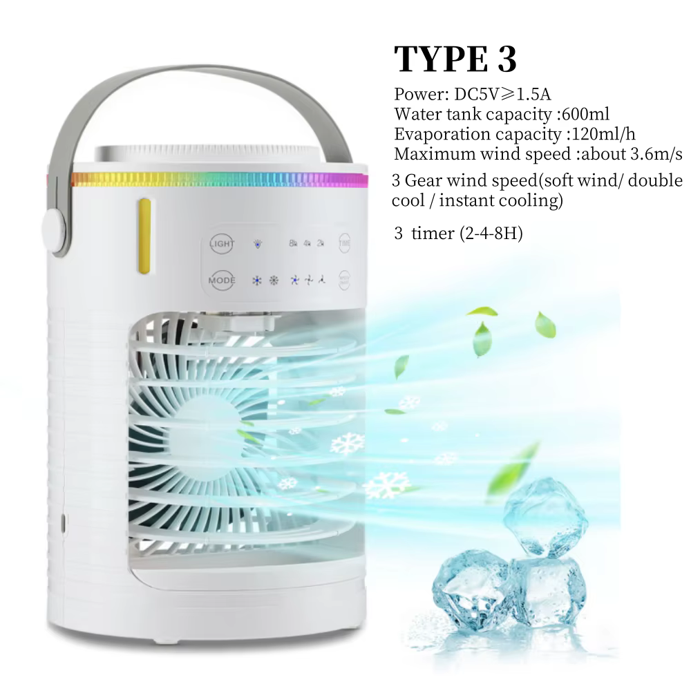 Climatiseur domestique LED veilleuse refroidisseur d'air ventilateur Portable humidificateur bureau 