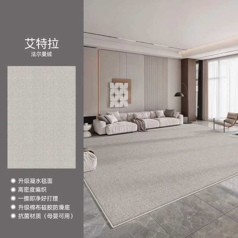 Tapis de salon minimaliste italien, imperméable, résistant aux taches, lavable, facile à nettoyer, d