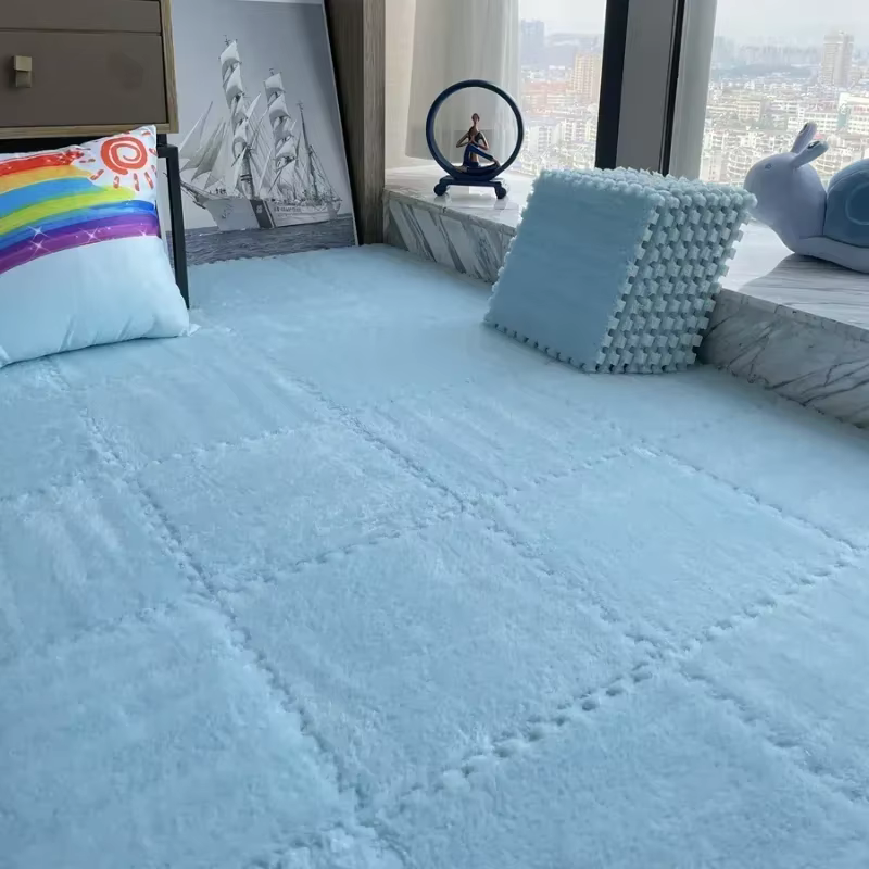 Lea-Tapis en peluche souple pour enfants, tapis de puzzle en polymères, virus chauds, carreaux d'exe