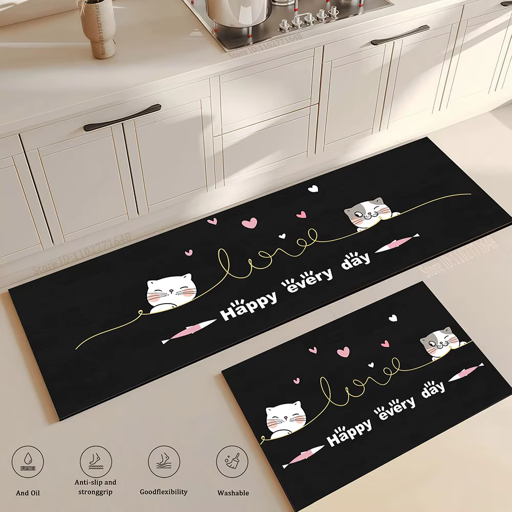 Tapis de sol épais de cuisine, imperméable, Anti-Fatigue, décoration de la maison, Long tapis de lux