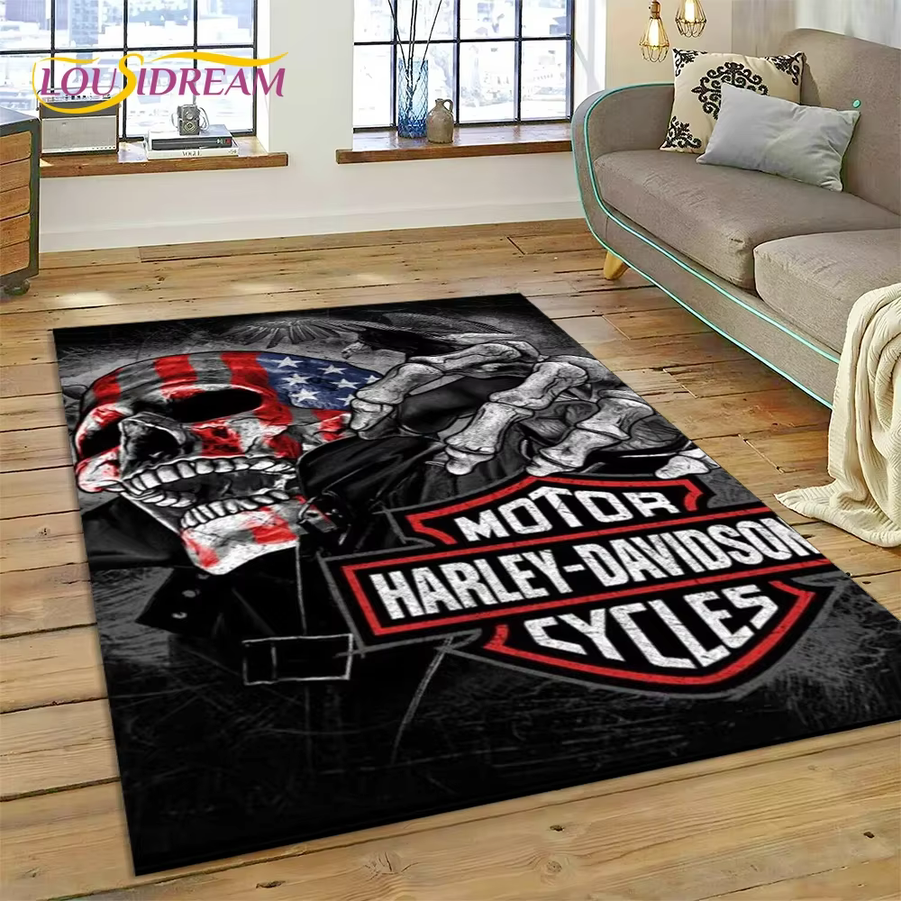 Tapis avec logo de moto Harley-y, 27 styles, pour salon, chambre à coucher, décoration de la maison,