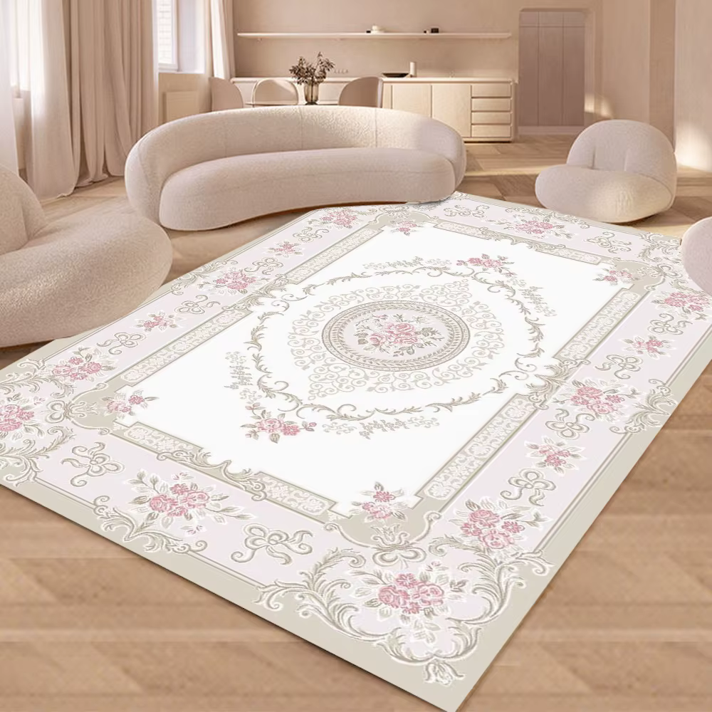 Tapis d'art de luxe Rose Européenne, rose élégant, romantique, pour la décoration intérieure, tapis 