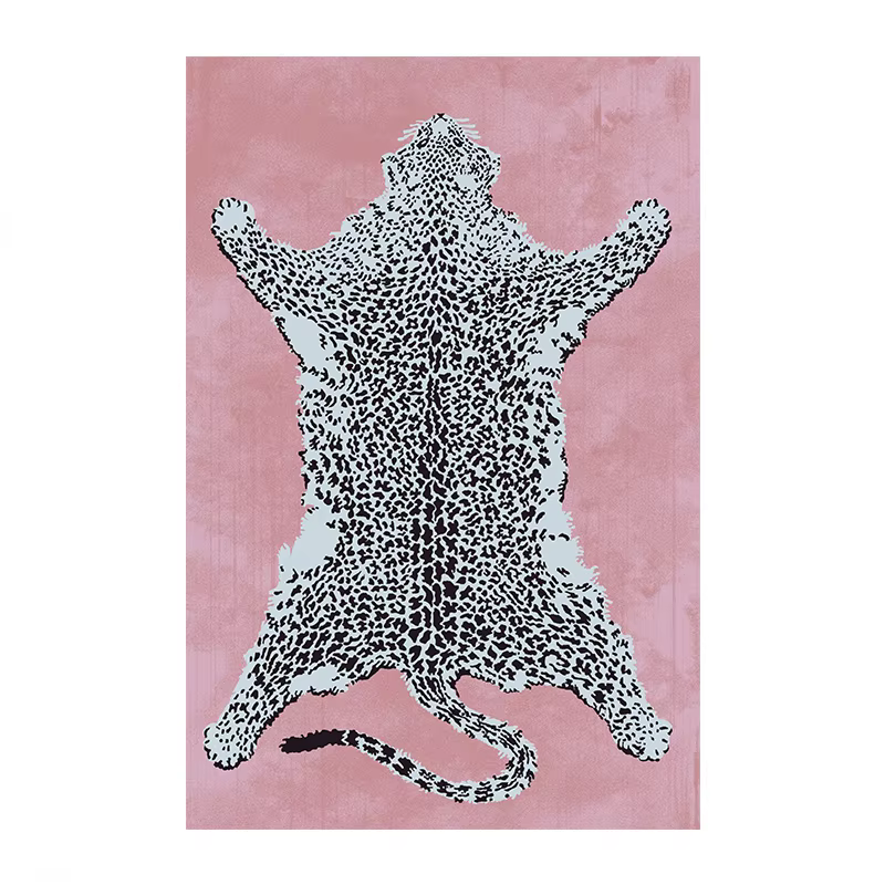 Tapis de salon en peluche de luxe léger, décoration de chambre à coucher, imprimé léopard, épais, an