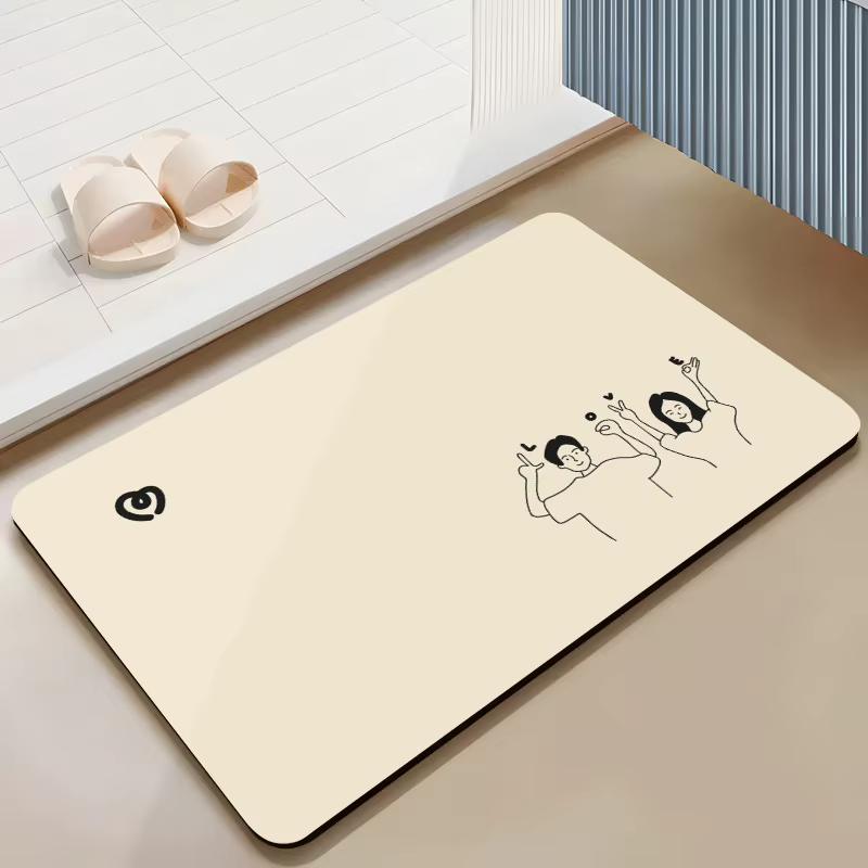 VIKAMA – tapis de salle de bain en diatomite, frais, Simple, Style peinture, Design, cuisine, salle 