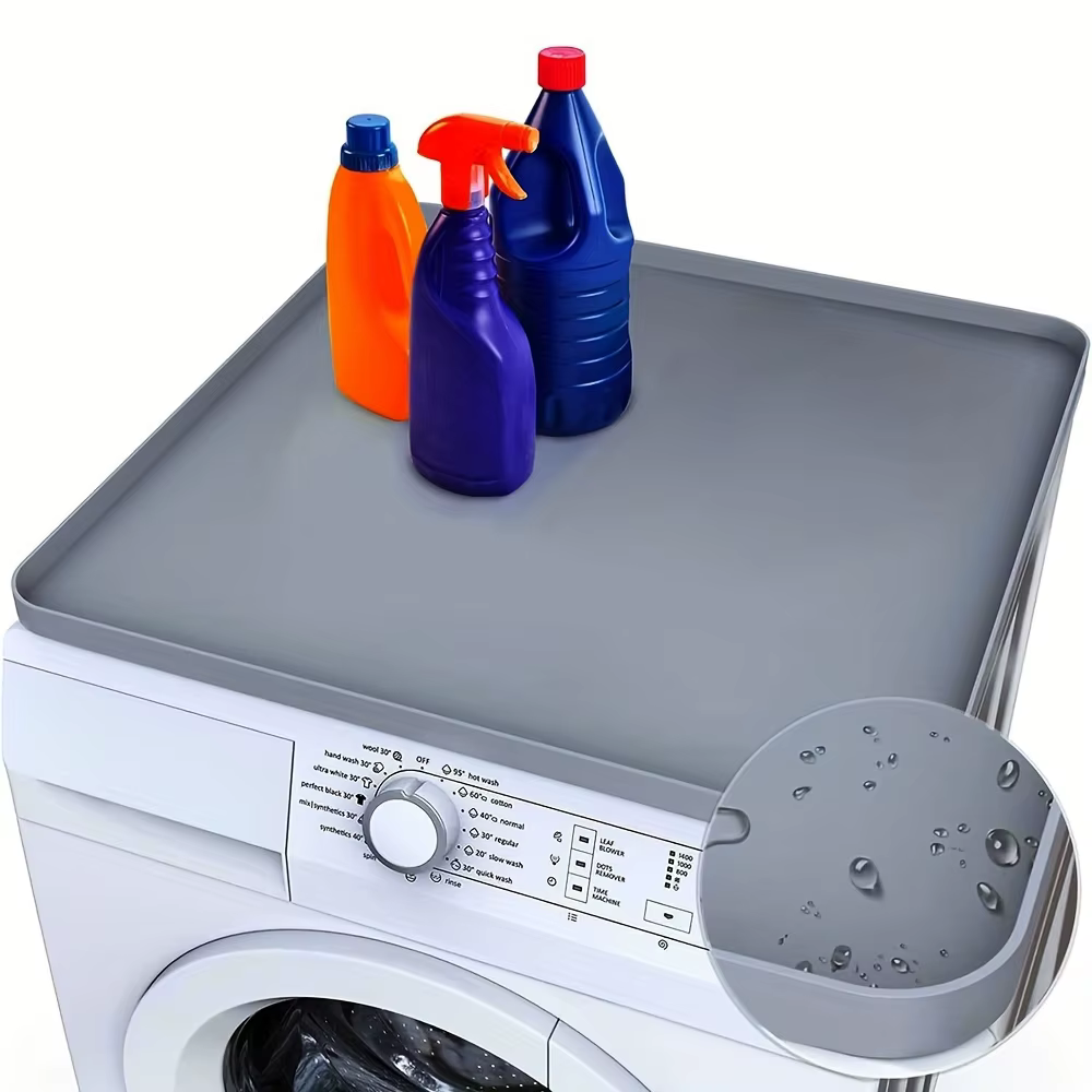 Tapis antidérapant et imperméable pour machine à laver et organisateur de détergent – 1 pièce