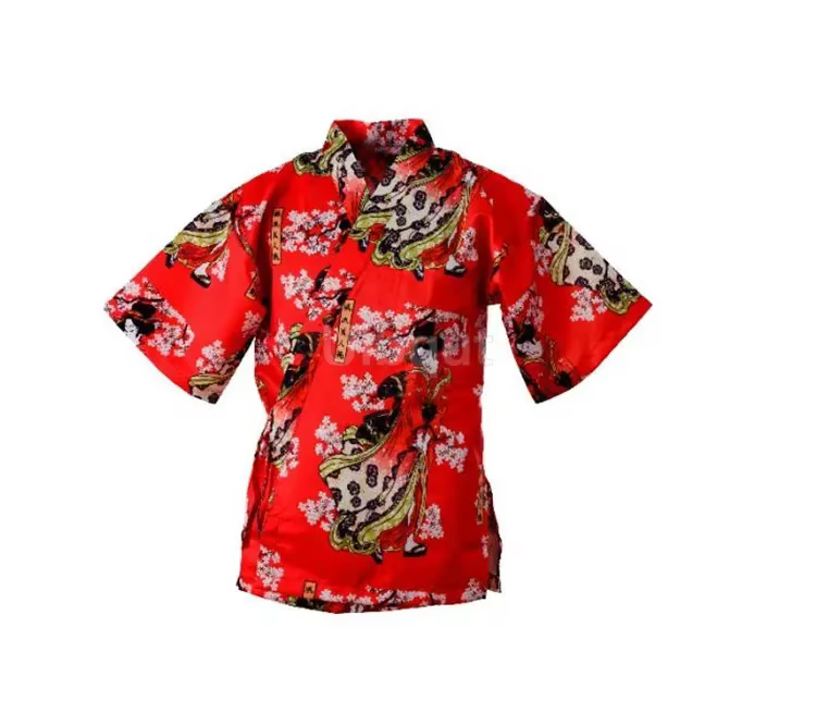 Vêtements de Chef de Restaurant de Sushi Japonais, Uniforme à Demi-Manches, Veste de Cuisine Japonai