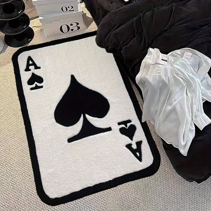 VIKAMA Tapis Ace of Spades tendance, doux et confortable, pour chambre à coucher, salon et salle de 
