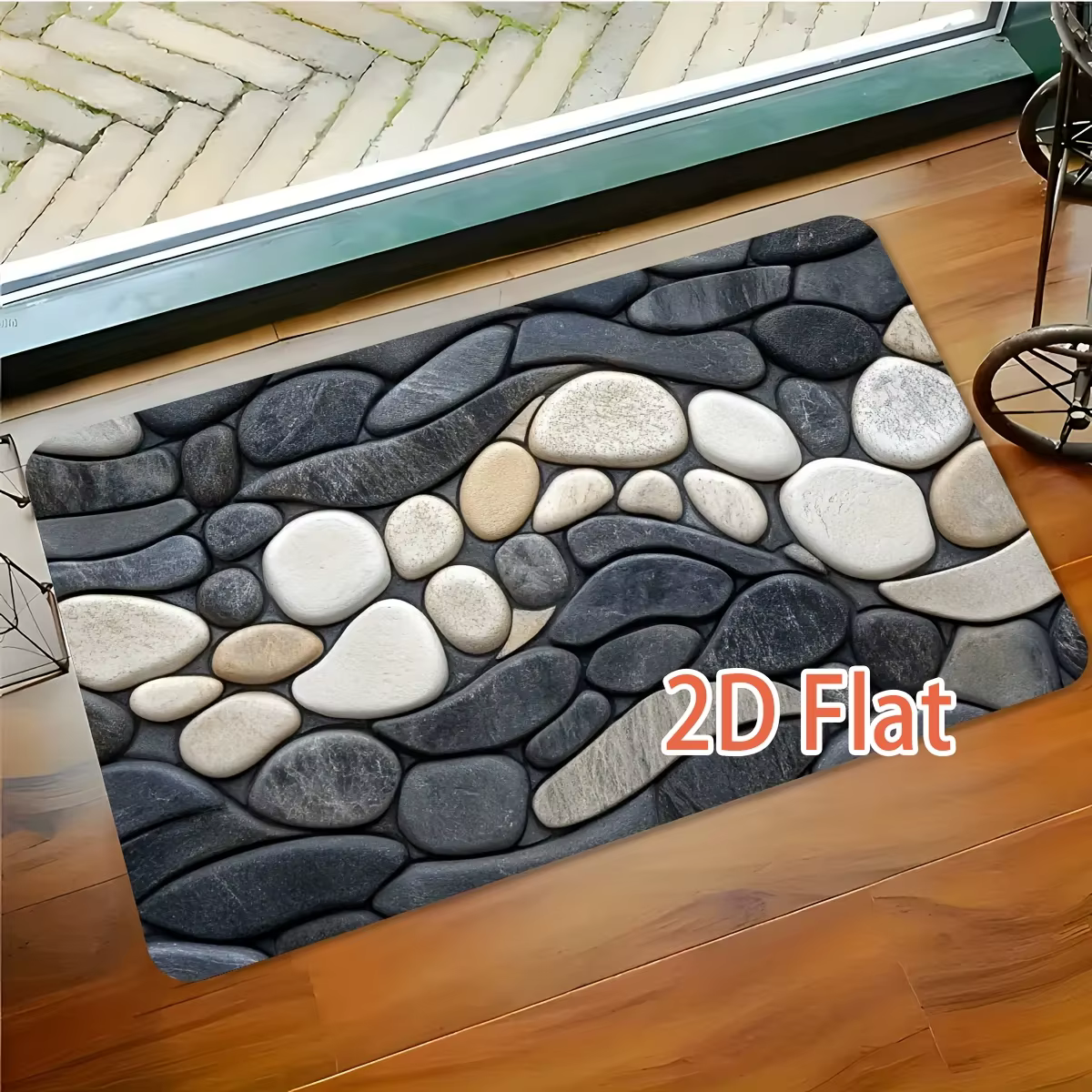 Tapis de sol en diatomite à motif galet, absorbant, antidérapant, pour cuisine, salle de bain, salon