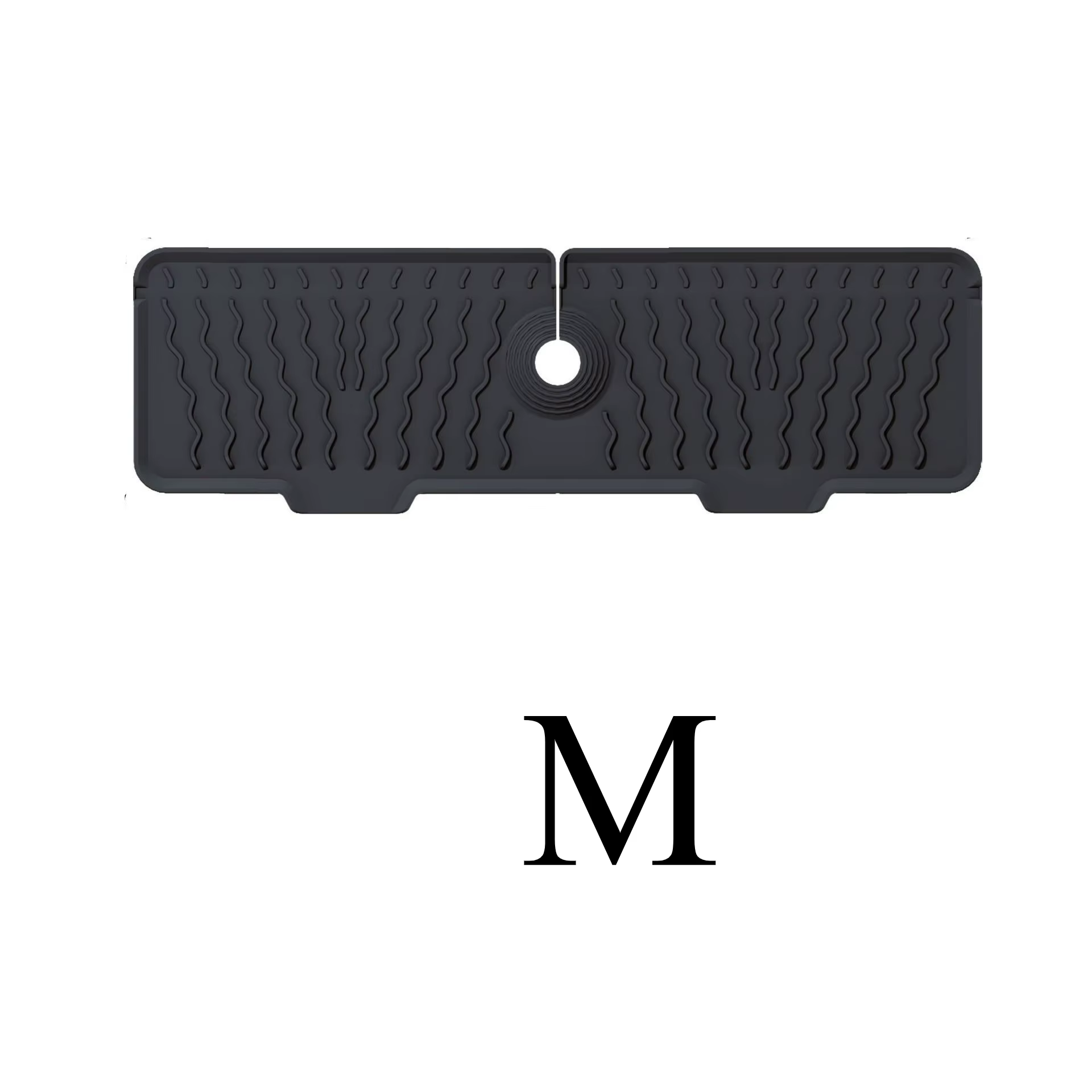 1 tapis d'évier antidérapant robuste | Matériau en silicone pliable gris/noir, facile à nettoyer,