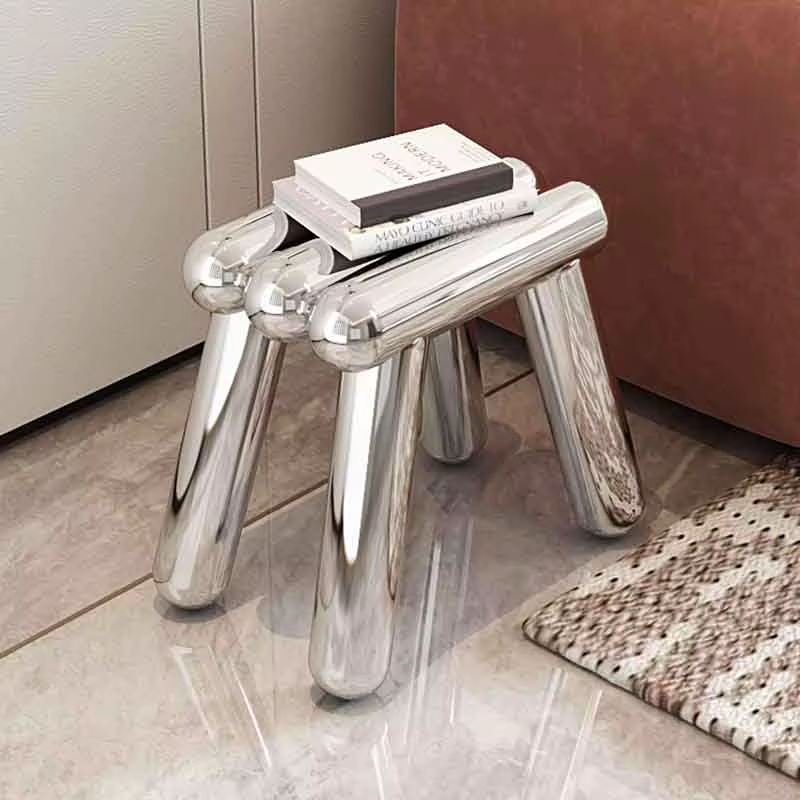 Tabouret en acier inoxydable, tabouret à langer pour chaussures de maison, repose-pieds, sièges en m