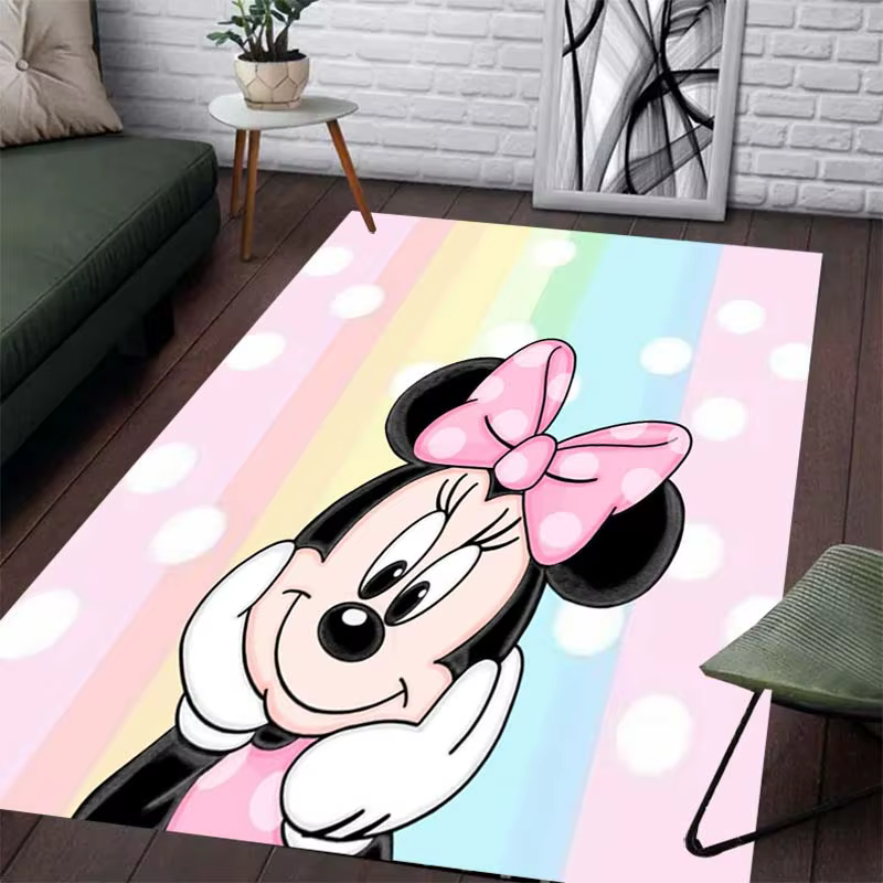 Tapis coloré à motif Minnie - Tapis de cuisine antidérapant, tapis d'extérieur, décoration pour la m