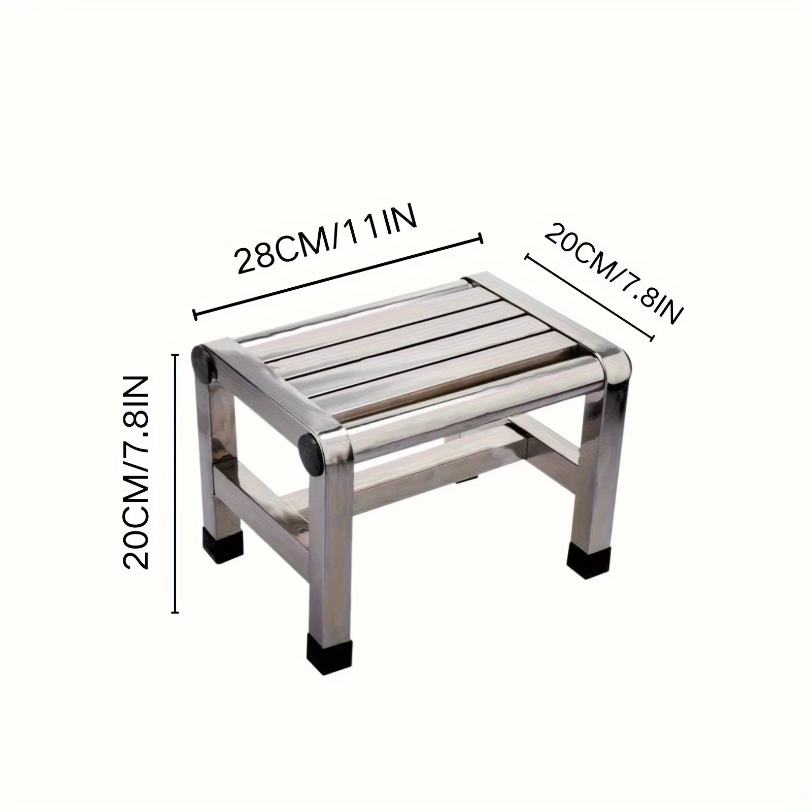 Tabouret carré multifonctionnel en acier inoxydable - Imperméable, antidérapant, épais et durable, a