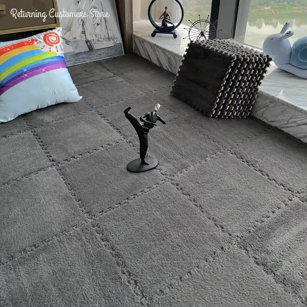 Lea-Tapis en peluche souple pour enfants, tapis de puzzle en polymères, virus chauds, carreaux d'exe