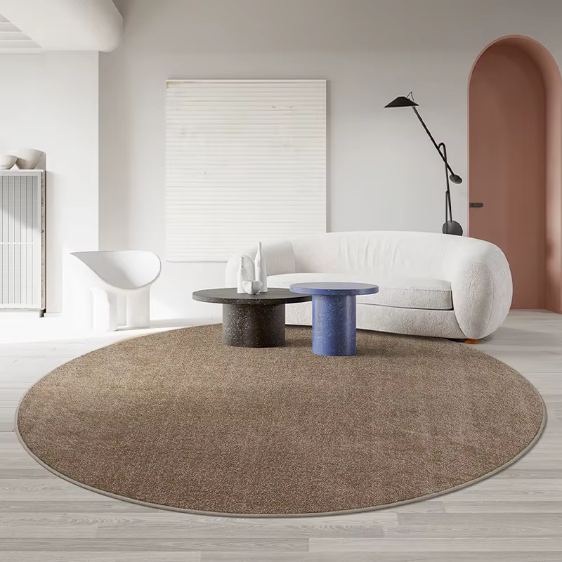 Tapis minimaliste moderne antidérapant, rond, moelleux, doux, pour chambre à coucher, salon, décorat