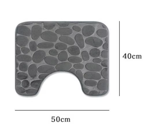 1 tapis de bain en galets gaufrés, tapis de sol absorbant en mousse à mémoire de forme, tapis de por