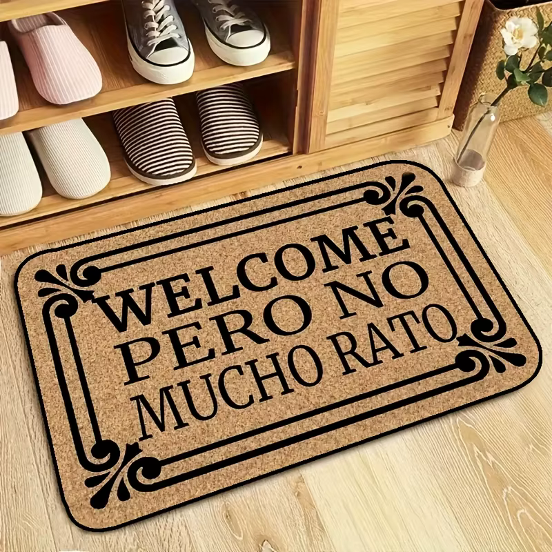 Tapis de porte simple à fleurs de café, tapis d'entrée de style nordique, lavable en machine, pour p