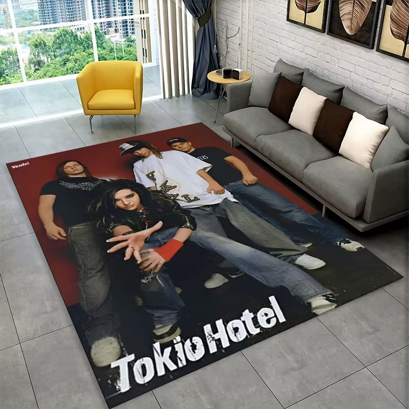 Tapis Rock Band Tokio Hotel Bill Kaulitz pour chambre à coucher, salon, canapé, salle de jeux, paill