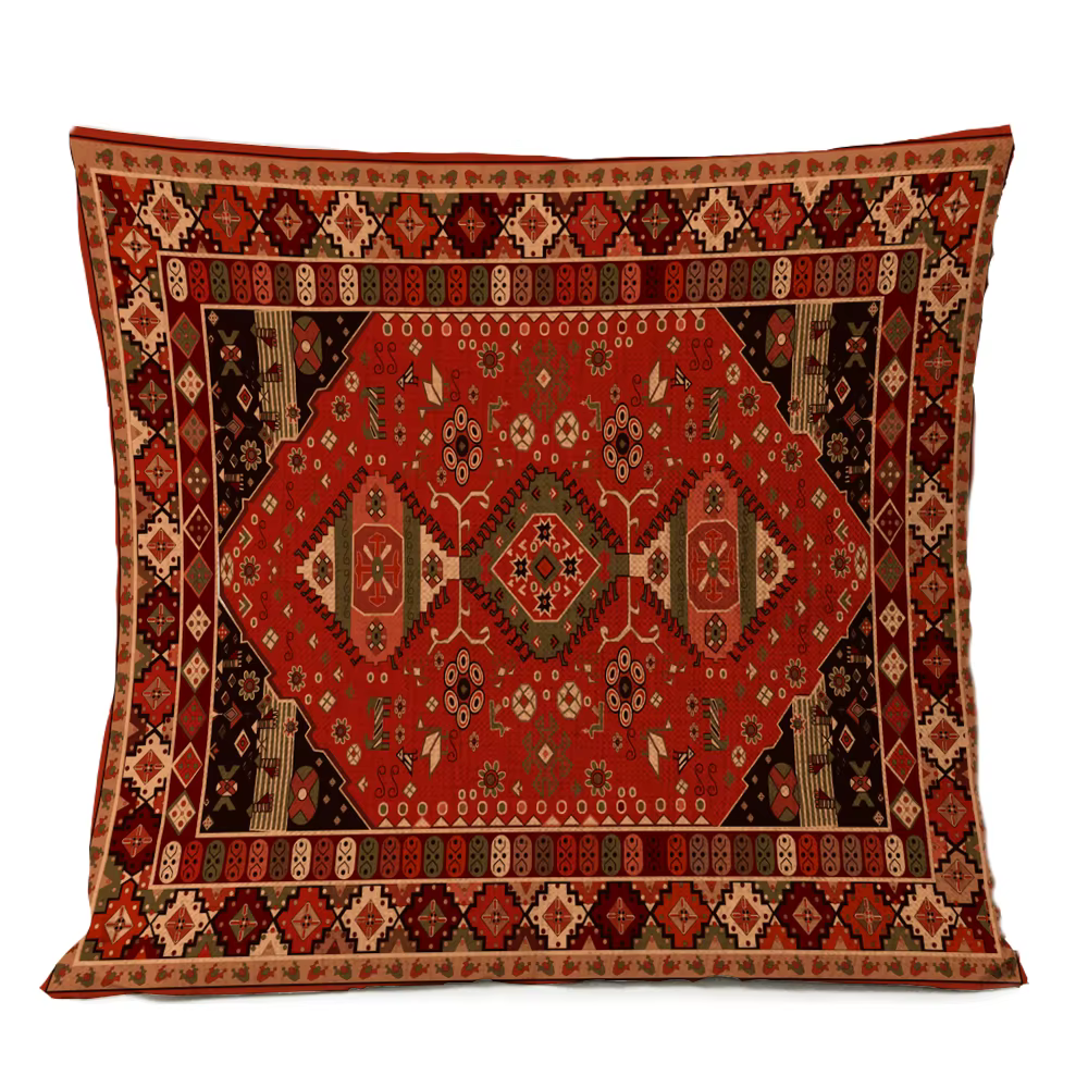Taie d'oreiller décorative pour canapé, tapis persan ethnique, coussin géométrique, rouge, bleu, tri