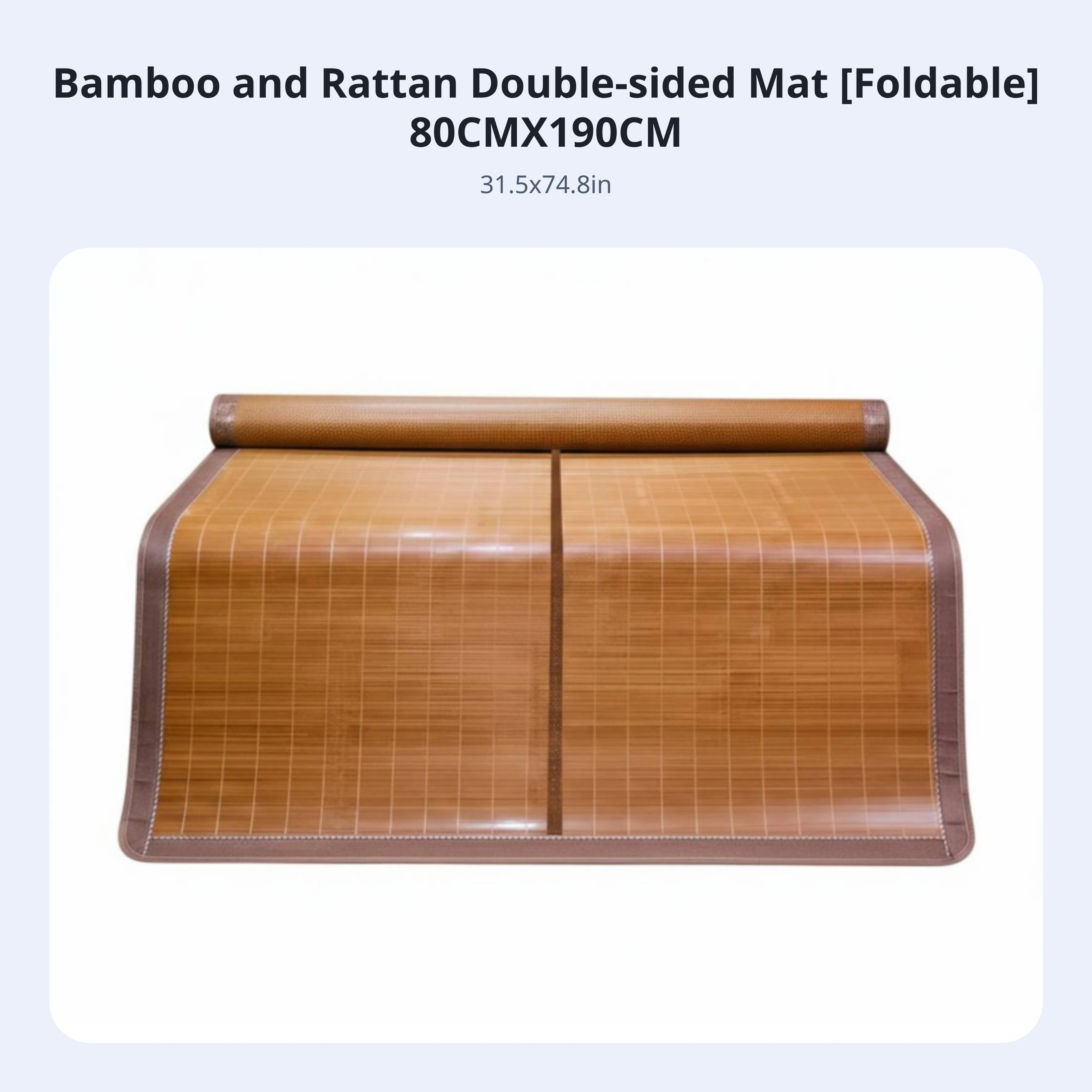 Tapis rafraîchissant double face en bambou, rotin épaissi, pliable, pour dortoir d'été, conception d