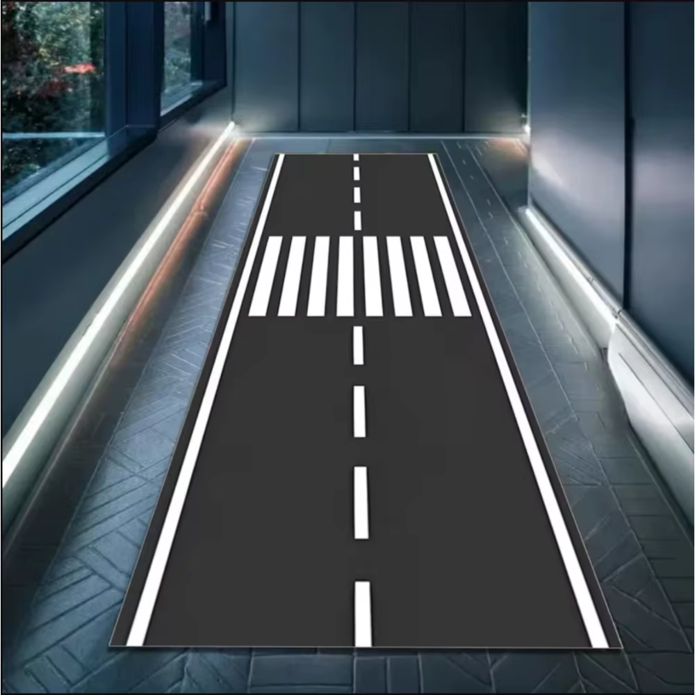 Les tapis sur le thème de l'aéroport sont antidérapants, faciles à nettoyer et durables, parfaits po