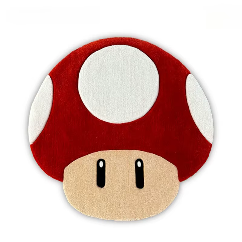 Tapis de décoration de chambre Mario Mushroom, tapis épais en peluche pour salon, tapis de sol créat