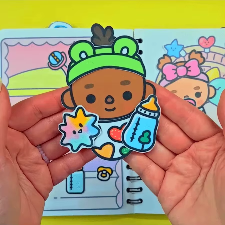 Kit DIY de livre sensoriel 3D pour chambre de bébé, ensemble de scrapbooking inachevé pour enfants avec autocollants découpés, jouet artisanal relaxant fait main