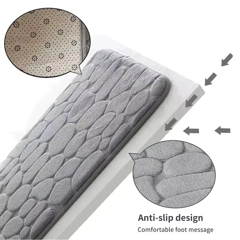 Tapis en velours gaufré en mousse à mémoire de forme