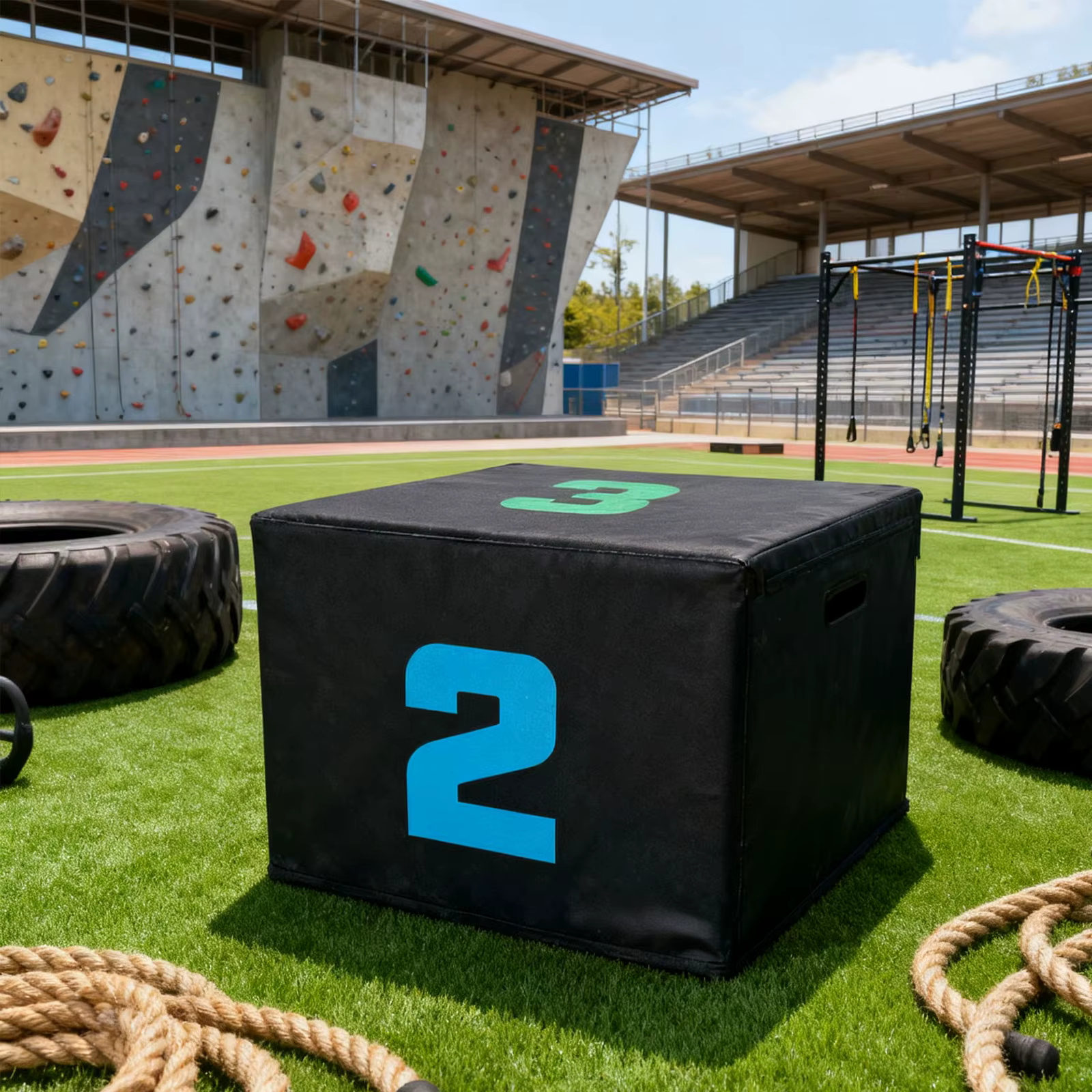 Boîte de saut stratifométrique, plate-forme antidérapante et boîte d'agilité de saut pour les poins, équipement de gymnastique de conditionnement à domicile