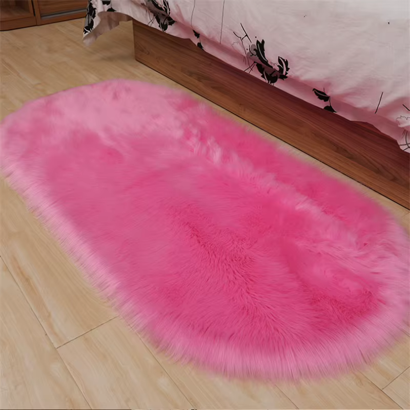 Couverture rouge fausse fourrure Imitation laine tapis sol couleur Pure