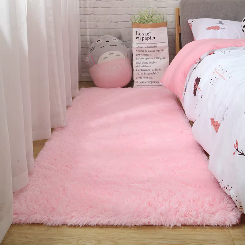 Tapis de chambre à coucher rose pour chambre d'enfant