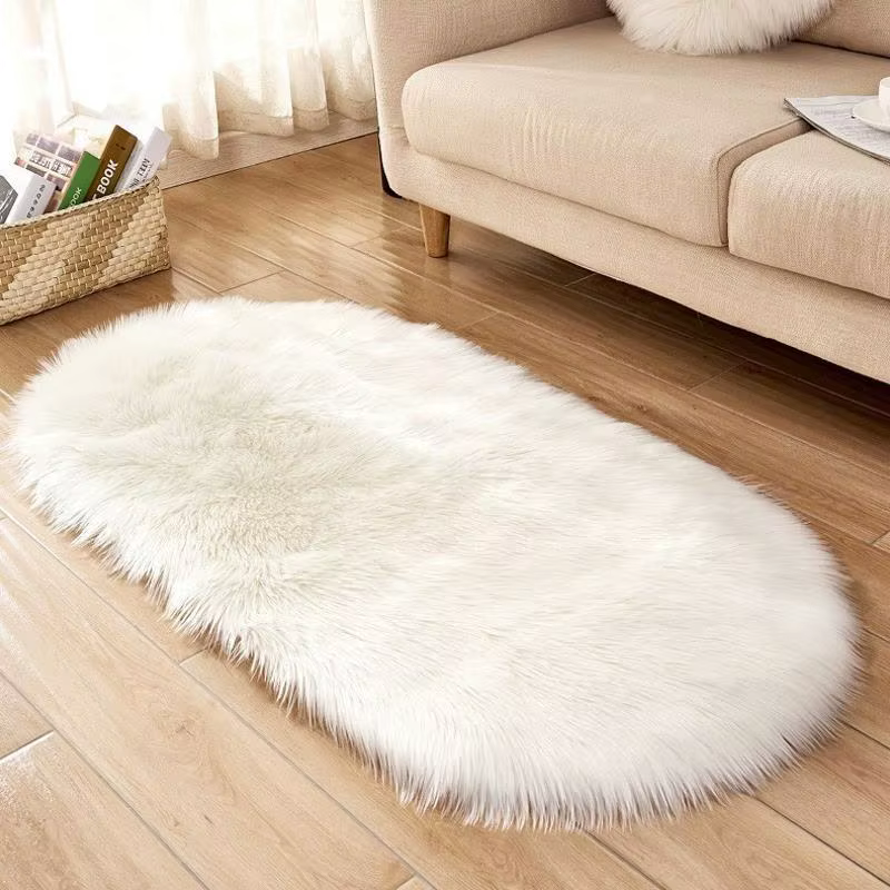 Tapis ovale moelleux pour salon