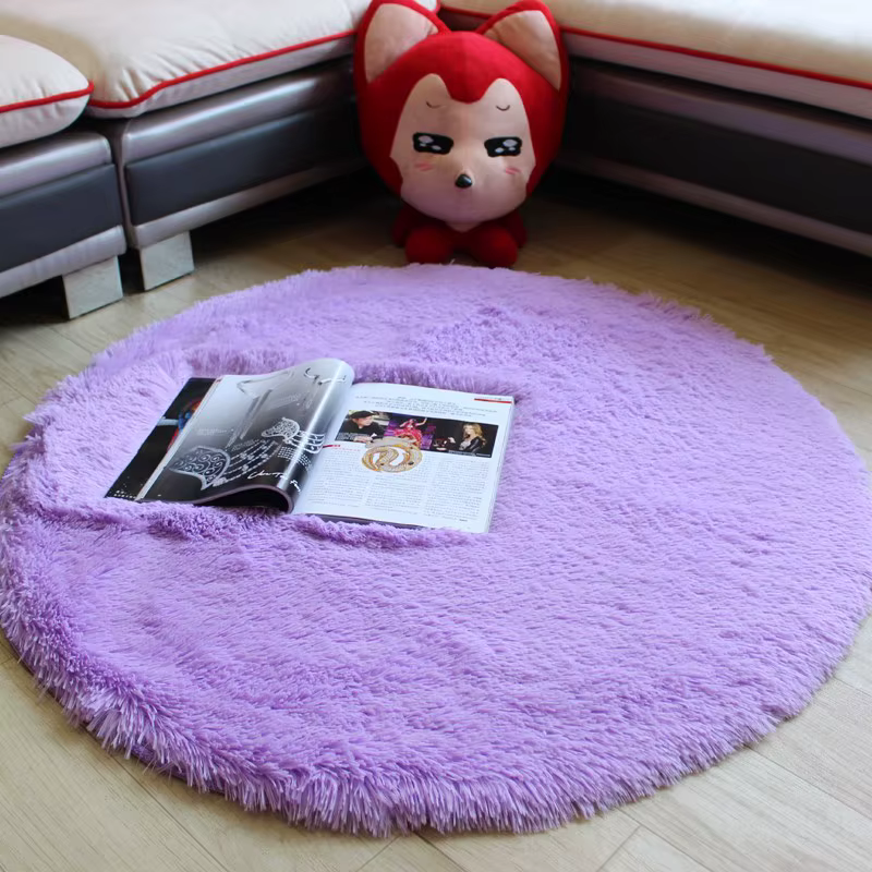 Tapis rond moelleux lea pour salon