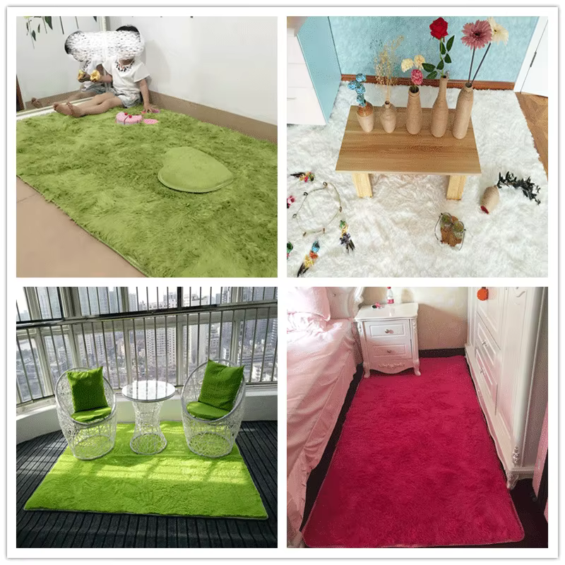 Tapis de salon vert doux et moelleux
