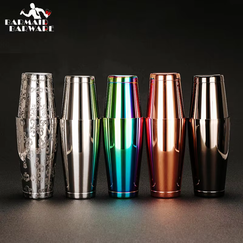 Shaker à cocktail Boston Bar en acier inoxydable : ensemble de 2 pièces : 18 oz non pondéré et 28 oz