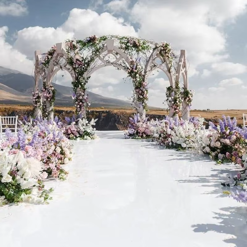 Tapis blanc personnalisé pour allée de mariage
