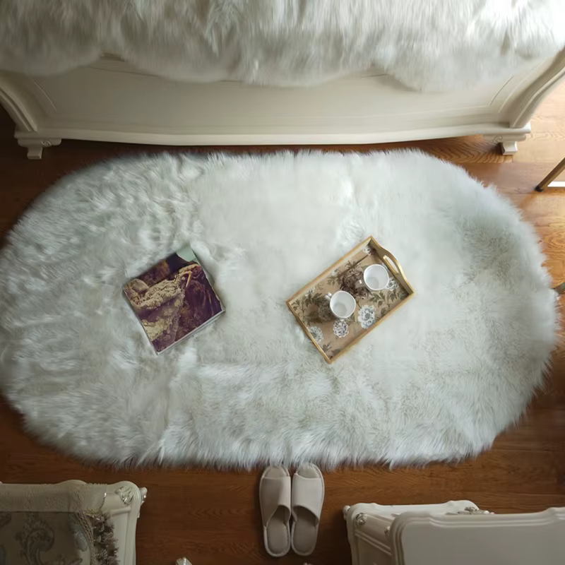 Tapis ovale moelleux pour salon