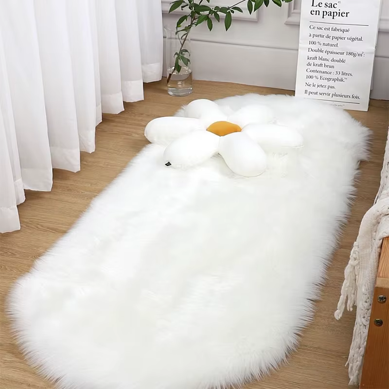 Tapis ovale moelleux pour salon