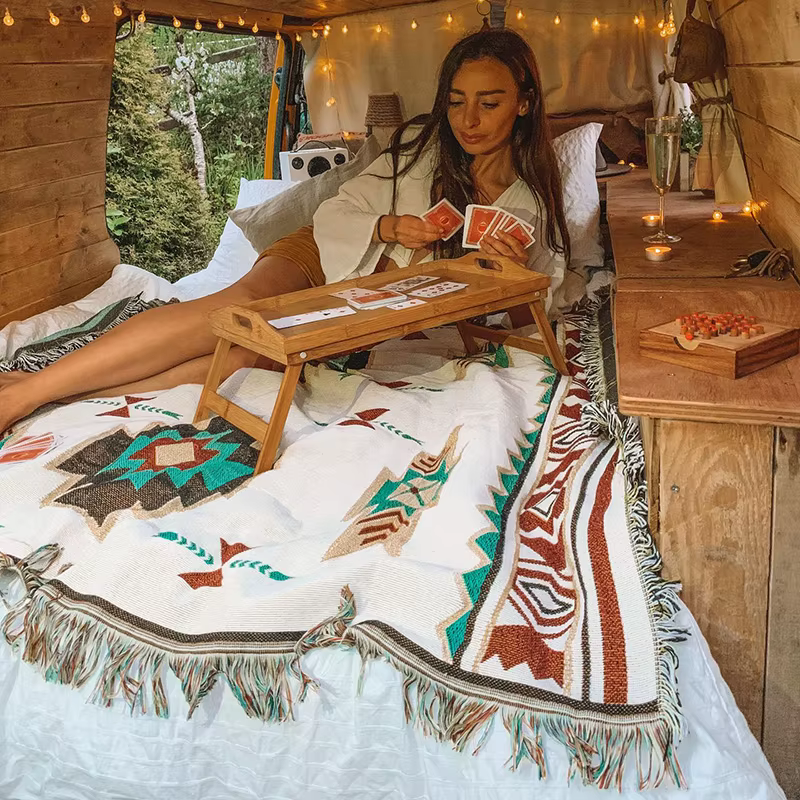 Couvertures tribales tapis d'extérieur indiens Camping pique-nique couverture Boho