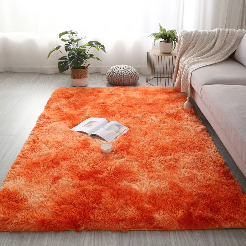 Tapis de zone Orange doux et moelleux