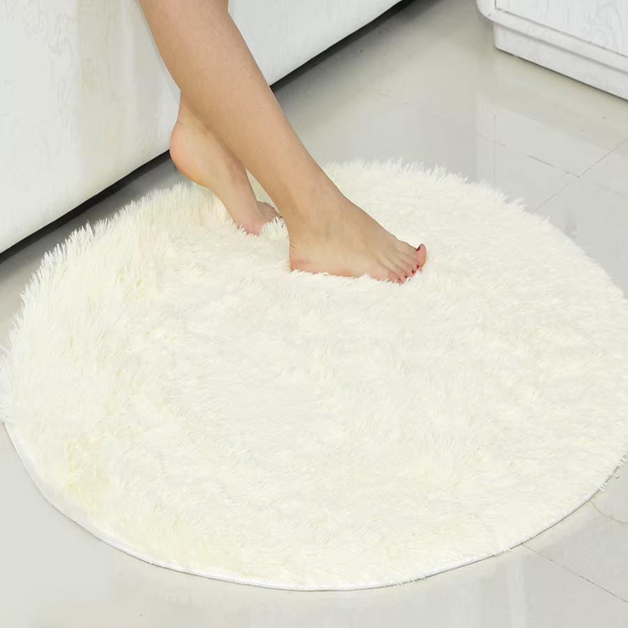 Tapis rond moelleux lea pour salon