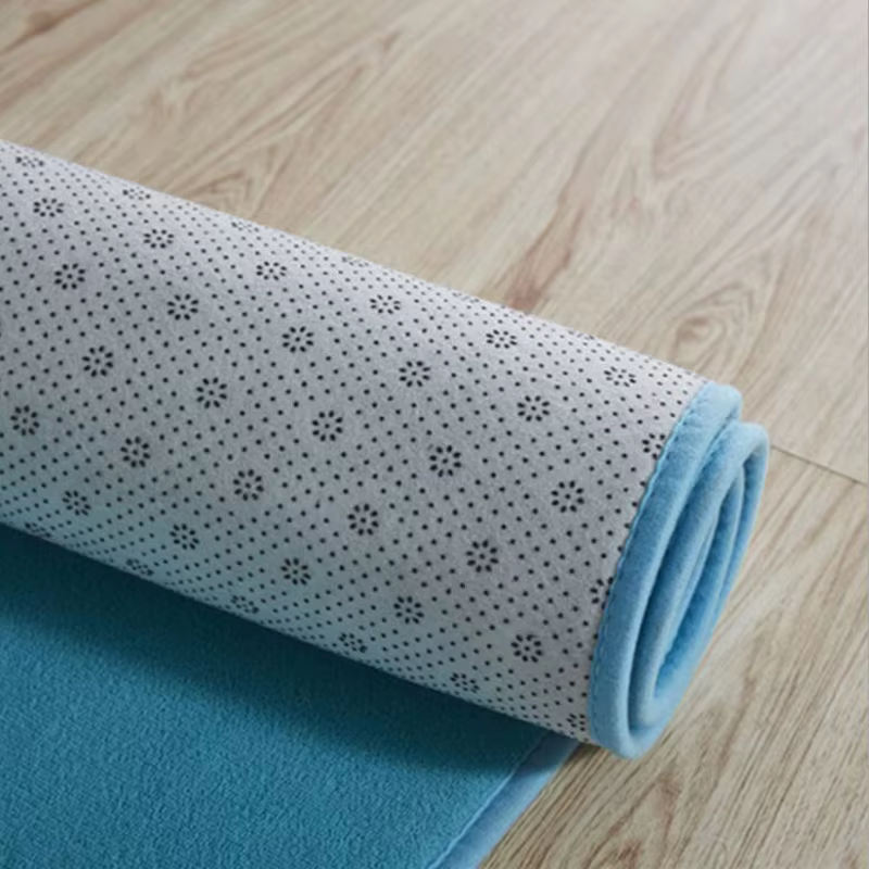 Tapis rond en velours de corail pour décoration de maison