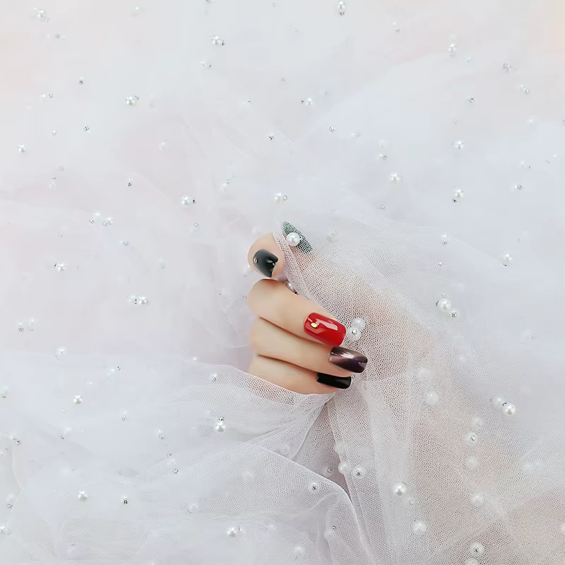 Gril de fond de photographie de gaze de perle, accessoires de studio photo, décoration de toile de fond pour l'huile d'ongle cosmétique, étui de téléphone